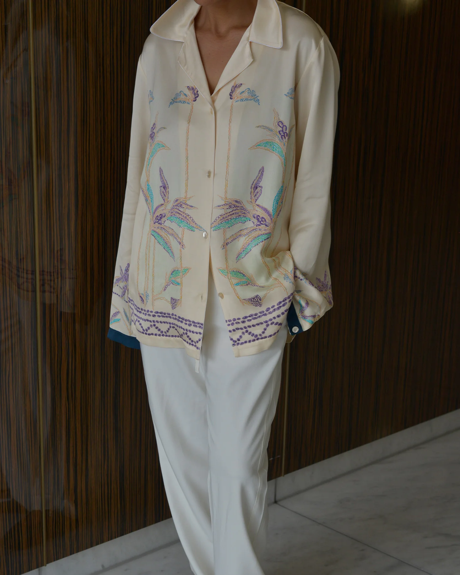 SOGNI PRINT PAJAMA SHIRT / AVORIO - Image 2