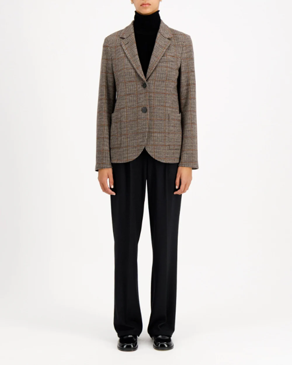 STAND UP COLLAR BLAZER LORO PIANA FABRIC / TAUPE & RUST