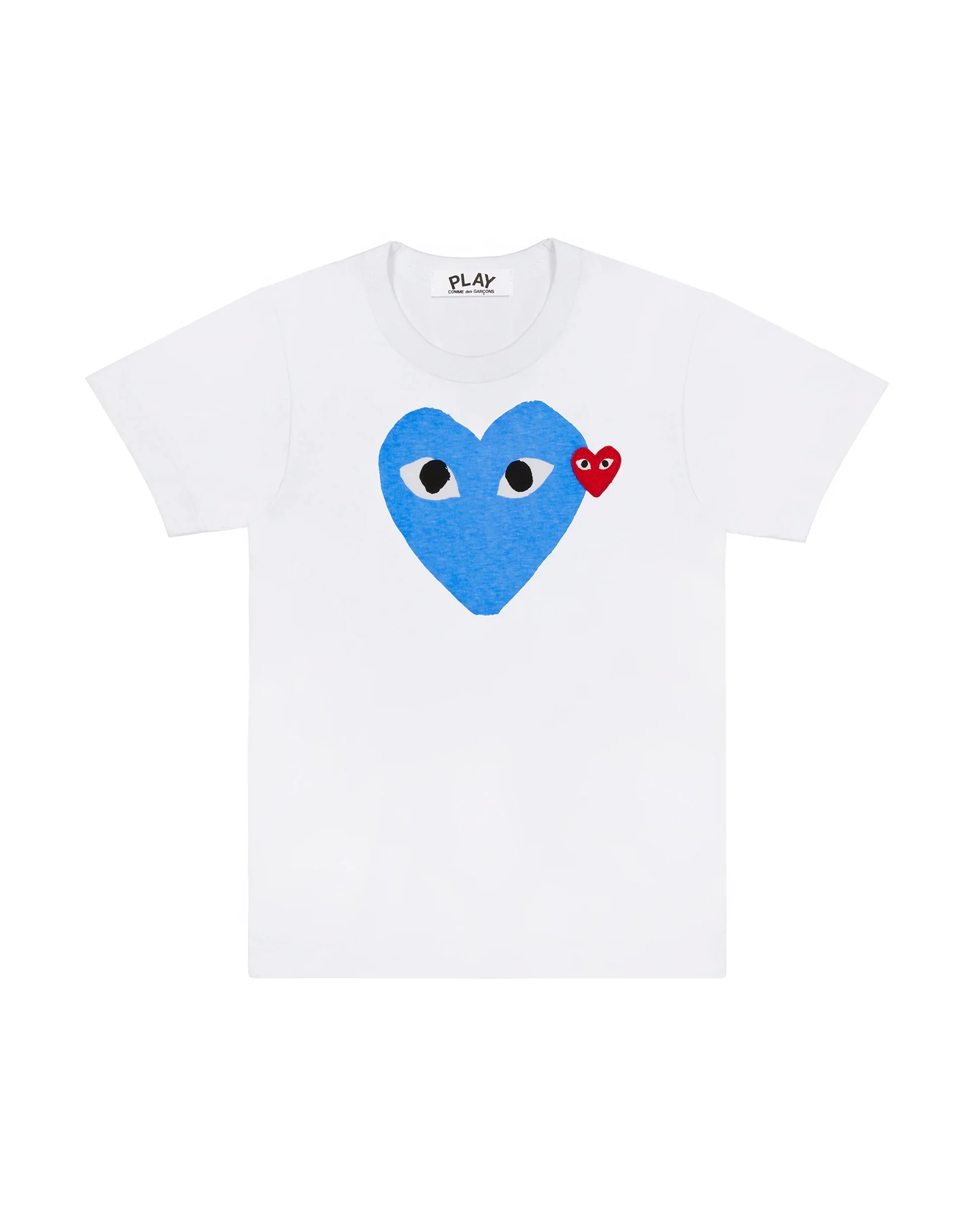 T106 UNISEX BIG BLUE HEART T-SHIRT T-SHIRT / WHITE