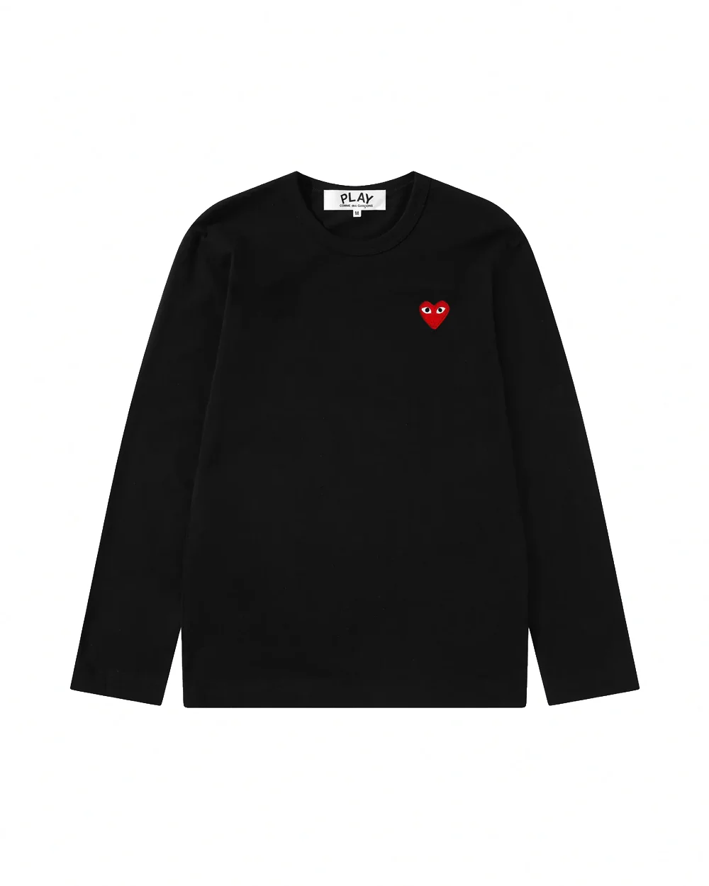 T118 WOMENS RED HEART L/S T-SHIRT / BLACK