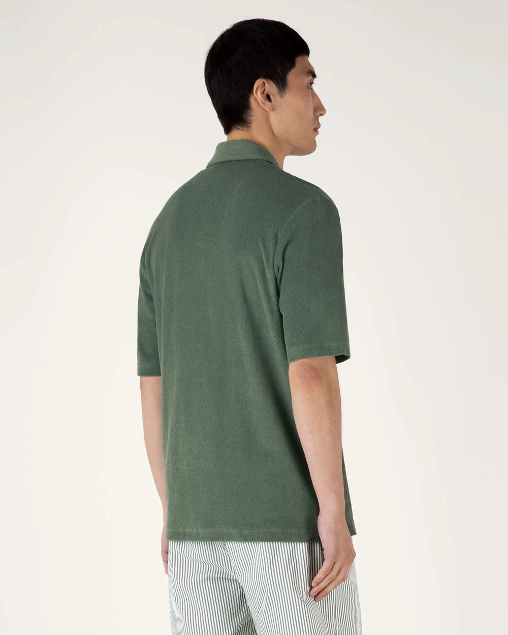 TOWELLING CAMP COLLAR / DUSK GREEN - Image 4