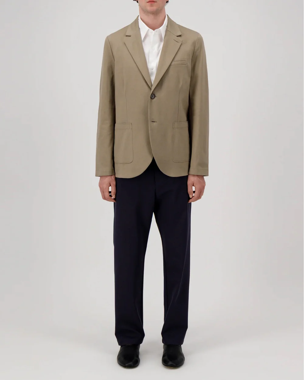 TRAVEL BLAZER COTTON JERSEY / TAUPE - Image 2