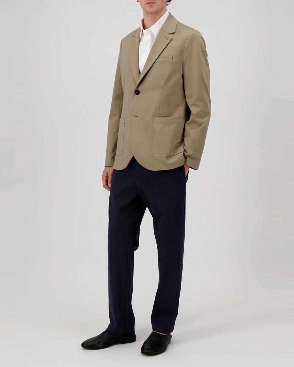 TRAVEL BLAZER COTTON JERSEY / TAUPE - Image 3