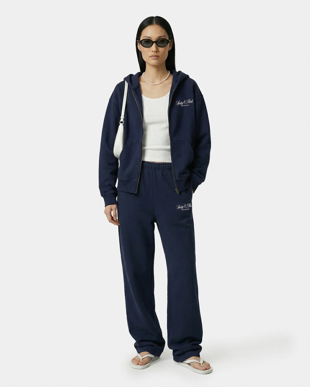 VENDOME LA EMBROIDERED ZIP HOODIE / DARK NAVY - Image 3