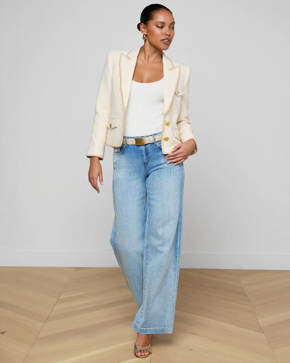 WYLLA TWEED BLAZER / ECRU / BISCUIT - Image 3