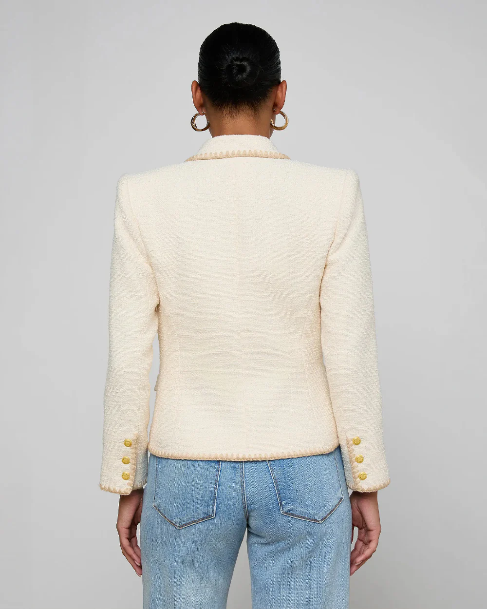 WYLLA TWEED BLAZER / ECRU / BISCUIT - Image 4