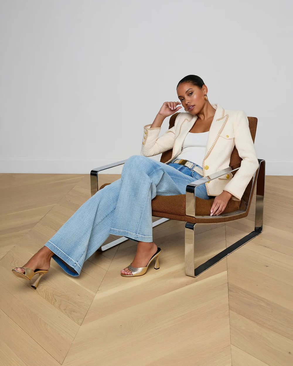 WYLLA TWEED BLAZER / ECRU / BISCUIT - Image 5